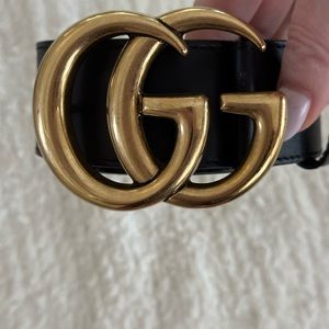 Gucci Leather Belt with Double G Buckle